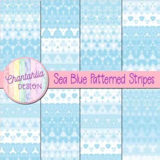 Free sea blue decorative patterned stripes digital papers