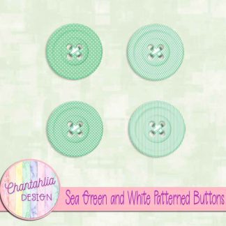 Free sea green and white patterned buttons