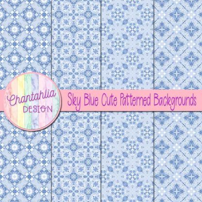 Free sky blue cute patterned backgrounds