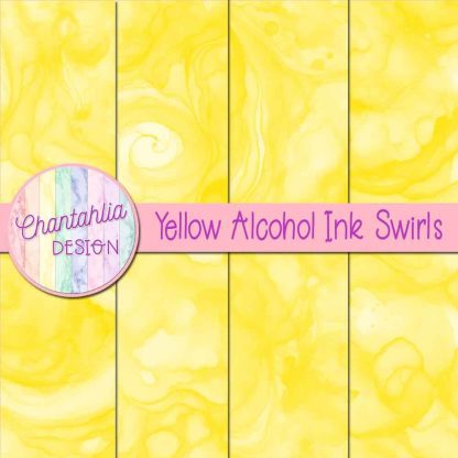 Free yellow alcohol ink swirls digital papers