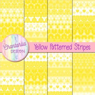 Free yellow decorative patterned stripes digital papers