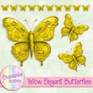 Free yellow elegant butterflies