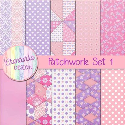 Free digital papers in a Patchwork theme