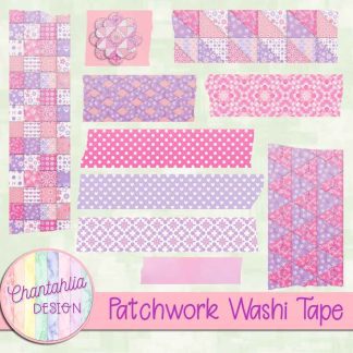 Free washi tape in a Patchwork theme