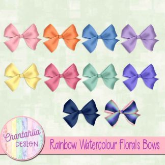 Free bows in a Rainbow Watercolour Florals theme