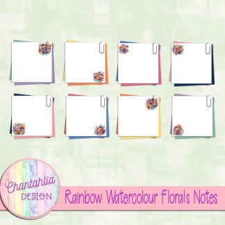 Free notes in a Rainbow Watercolour Florals theme