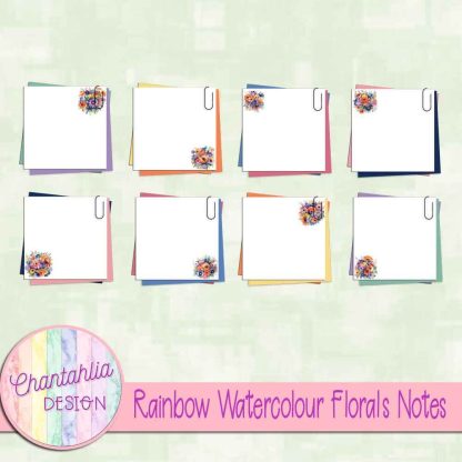 Free notes in a Rainbow Watercolour Florals theme