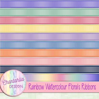 Free ribbons in a Rainbow Watercolour Florals theme