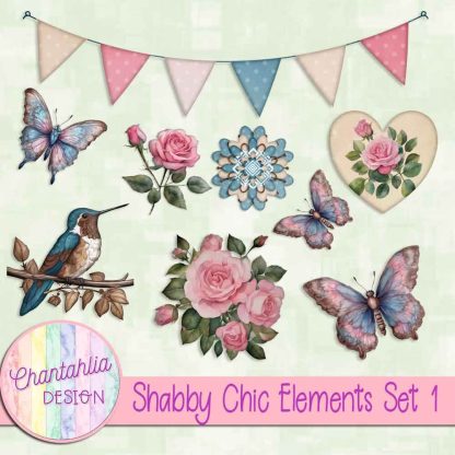 Free design elements in a Shabby Chic theme