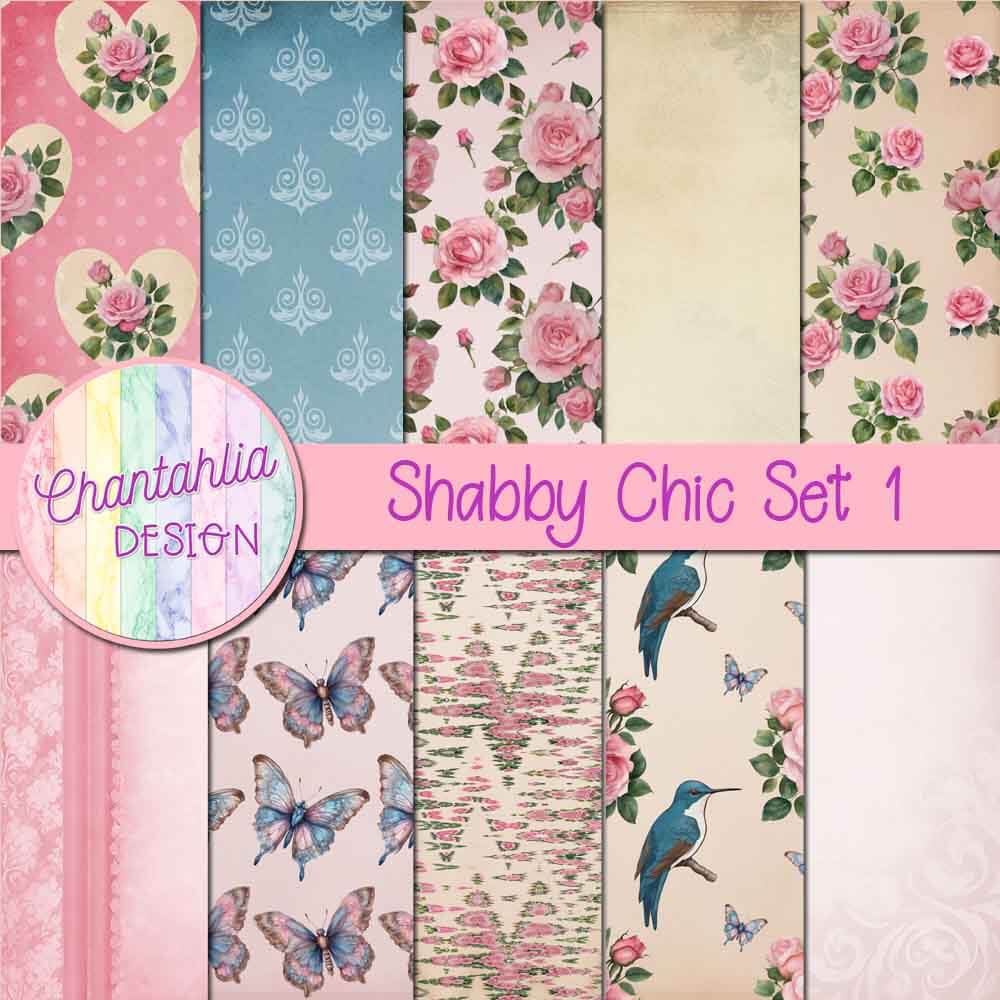 Vintage Shabby Chic Scrapbook Paper Collection