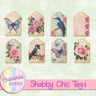 Free tags in a Shabby Chic theme.