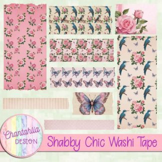 Free washi tape in a Shabby Chic theme