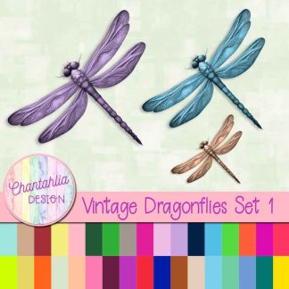 free vintage dragonflies