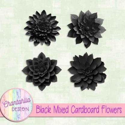 Free black mixed cardboard flowers