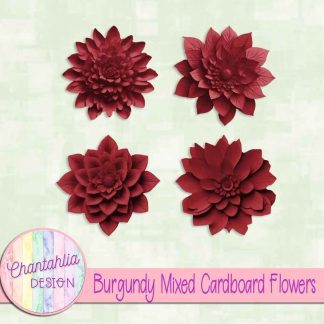 Free burgundy mixed cardboard flowers