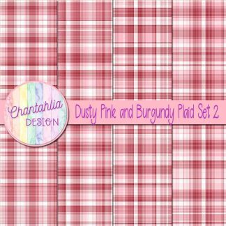 Free dusty pink and burgundy plaid digital papers set 2