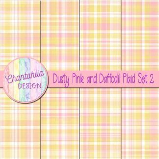 Free dusty pink and daffodil plaid digital papers set 2