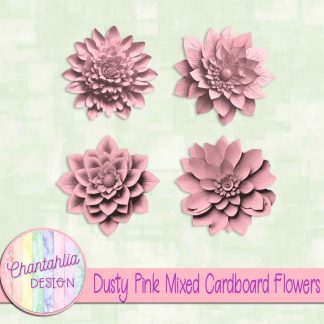 Free dusty pink mixed cardboard flowers