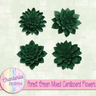 Free forest green mixed cardboard flowers