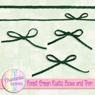 Free forest green rustic bows and trim