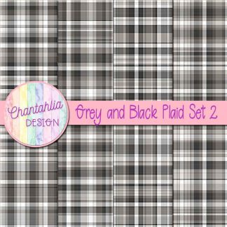 Free grey and black plaid digital papers set 2
