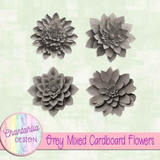 Free grey mixed cardboard flowers