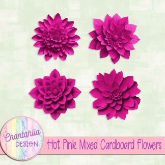 Free hot pink mixed cardboard flowers
