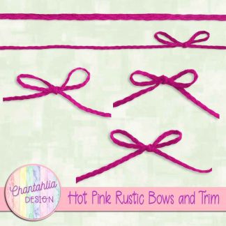 Free hot pink rustic bows and trim