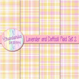 Free lavender and daffodil plaid digital papers set 2