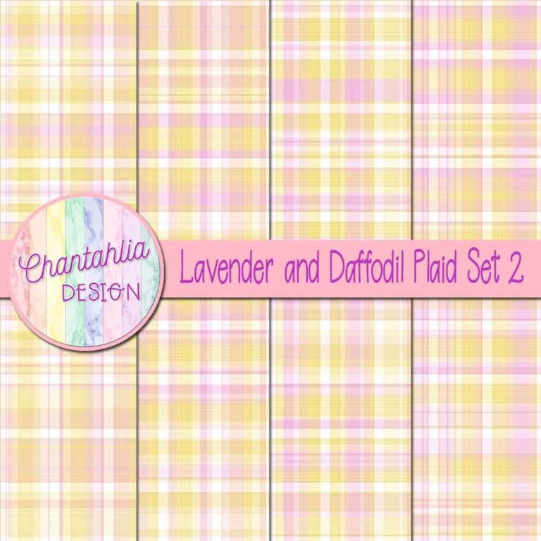 Lavender and Daffodil Plaid Digital Papers