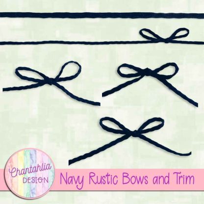Free navy rustic bows and trim