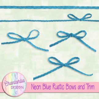 Free neon blue rustic bows and trim
