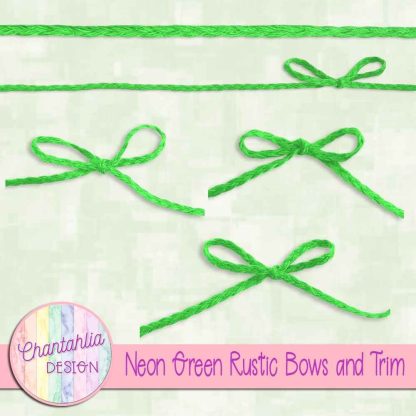 Free neon green rustic bows and trim
