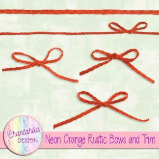 Free neon orange rustic bows and trim