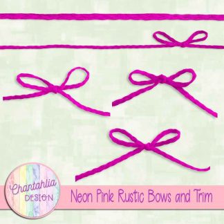 Free neon pink rustic bows and trim