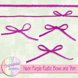 Free neon purple rustic bows and trim