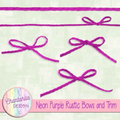 Free neon purple rustic bows and trim