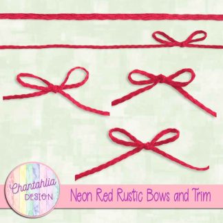 Free neon red rustic bows and trim