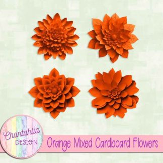 Free orange mixed cardboard flowers