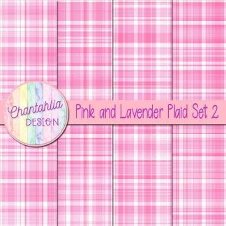 Free pink and lavender plaid digital papers set 2
