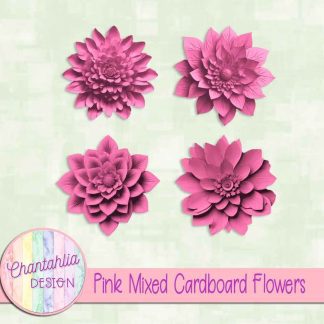 Free pink mixed cardboard flowers
