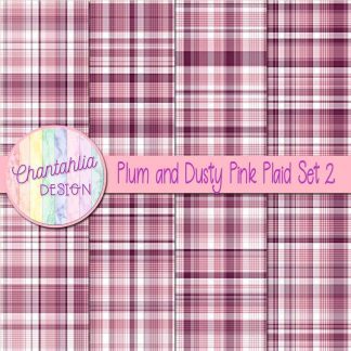 Free plum and dusty pink plaid digital papers set 2