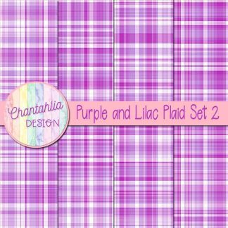 Free purple and lilac plaid digital papers set 2