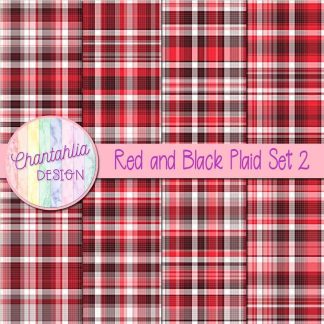 Free red and black plaid digital papers set 2