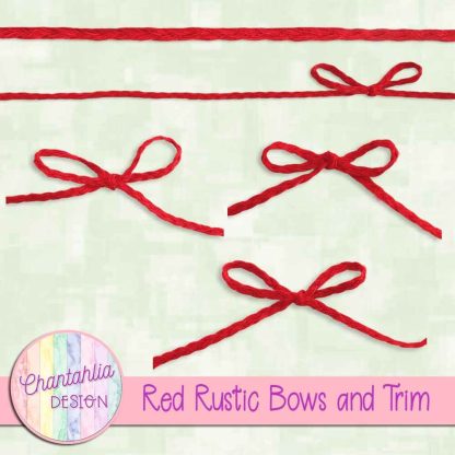 Free red rustic bows and trim