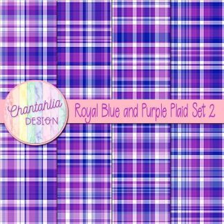 Free royal blue and purple plaid digital papers set 2