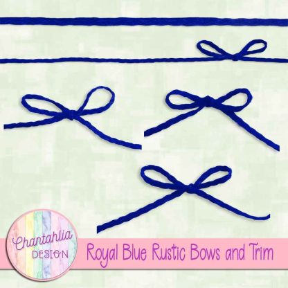 Free royal blue rustic bows and trim