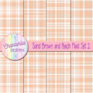 Free sand brown and peach plaid digital papers set 2