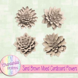 Free sand brown mixed cardboard flowers