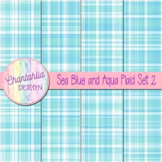 Free sea blue and aqua plaid digital papers set 2